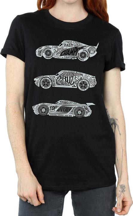 Immagine prodotto Disney Cars Text Racers Maglietta Ampia Donna (3XL)