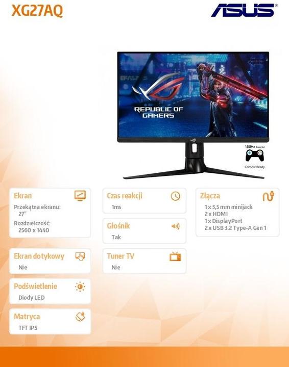 Produktbild ASUS Rog Strix XG27AQ (2560 x 1440 Pixel, 27")
