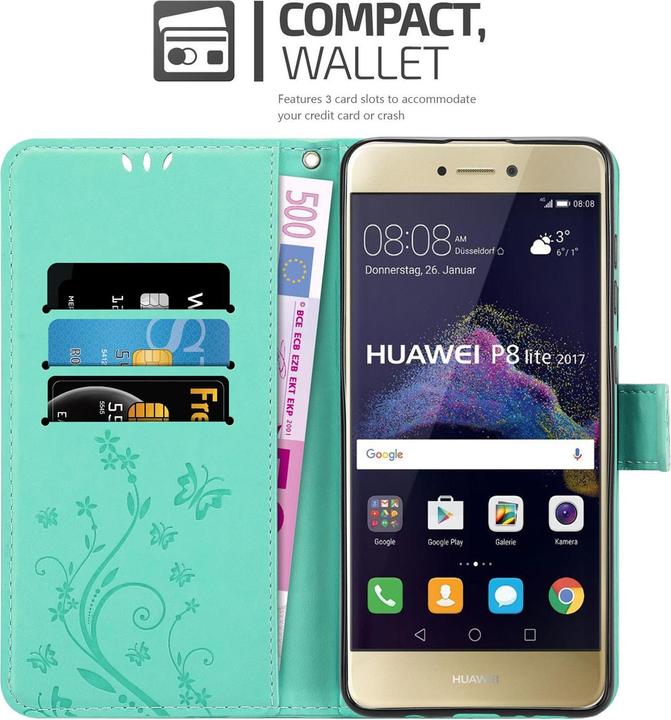 Image du produit Cadorabo Couverture du livre de fleurs (Huawei P8 Lite (2017), Huawei P9 Lite (2017))