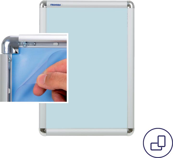 Image du produit Franken Cadre pour poster DIN A3, profilé de cadre 25 mm en aluminium anodisé argenté cadre à clipser (A3)