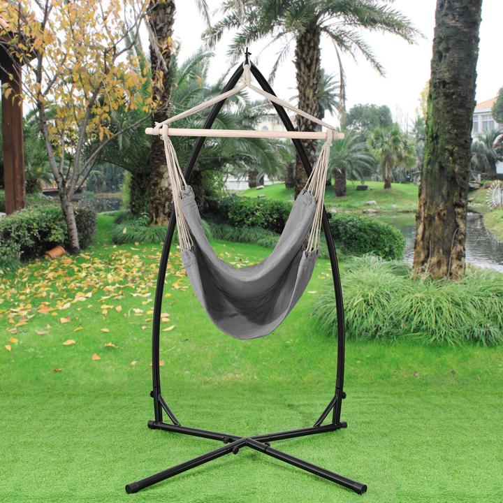 Actual product image Casa.Pro XXL hanging chair Diseröd with frame 110x205 cm grey (130 kg)