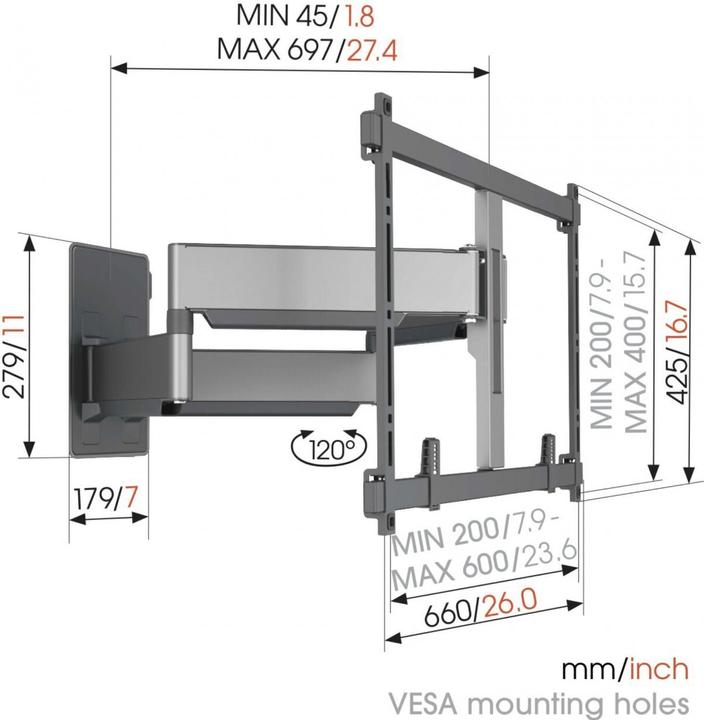 Produktbild Vogels TVM 5855 (Wand, 100", 75 kg)