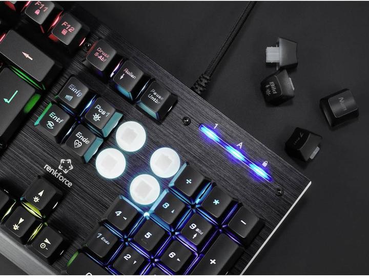 Produktbild Renkforce RGB kabelgebundene USB-Gaming-Tastatur (DE, Kabelgebunden)