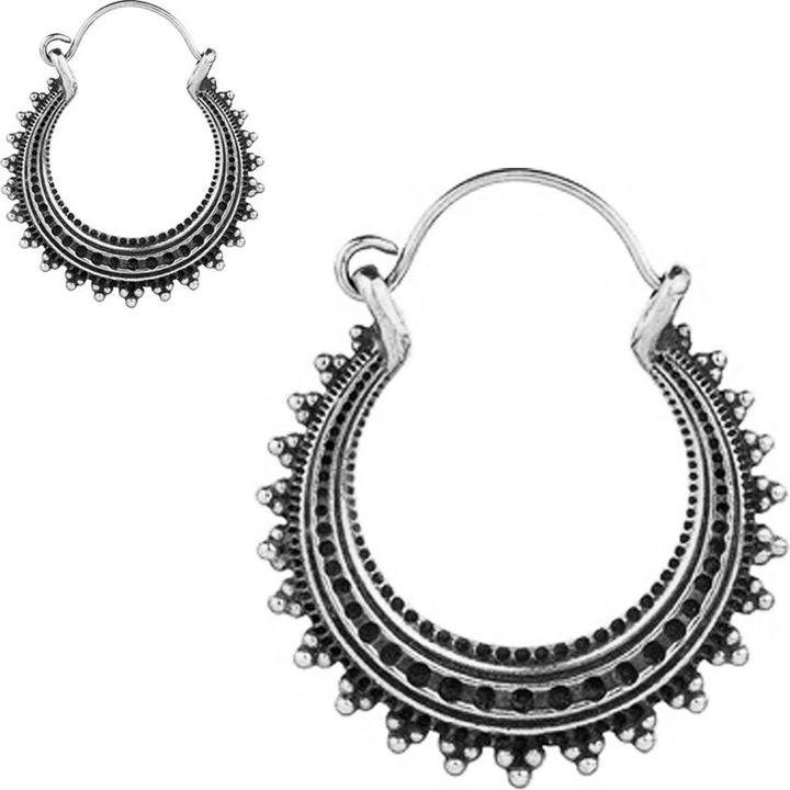 Image du produit Star Piercing Boucles d'oreilles argent Créole à pois (Laiton)
