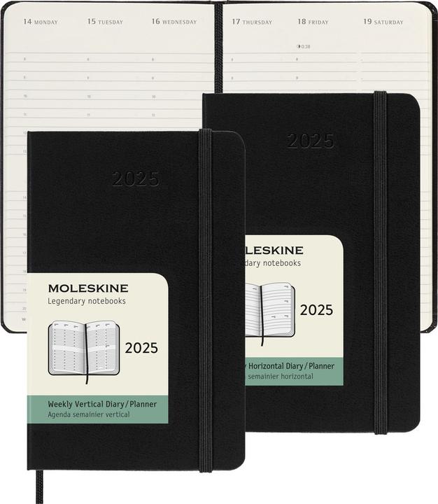 Image du produit Moleskine Agende tascabili Hard Cover Weekly (9 x 14 cm, Couverture rigide, Anglais)
