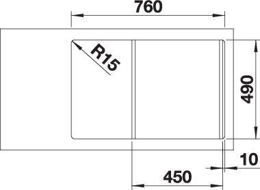 Image du produit Blanco Axia III 45 S (Evier encastré, 78 cm, 51 cm)