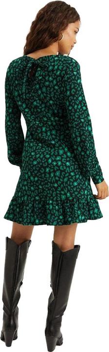 Actual product image Dorothy Perkins Womens/Ladies Leopard Print Frill Hem Petite Mini Dress (34 D)