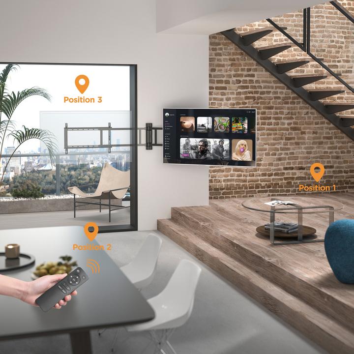 Actual product image equip Motorized TV Swing Mount Bracket (Wall, 75", 50 kg)