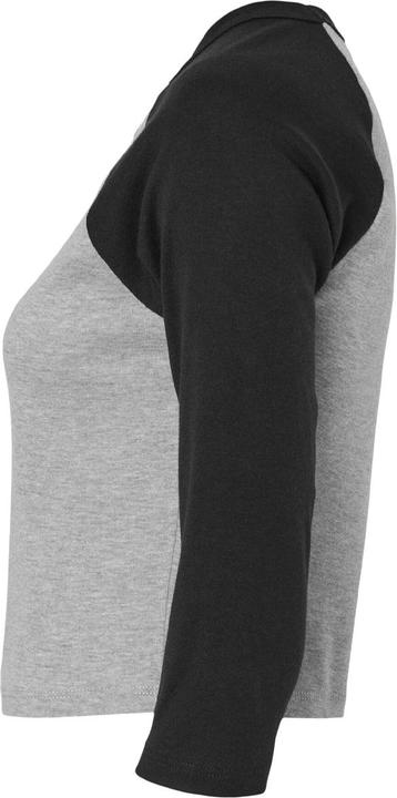 Actual product image Bella Canvas Womens/Ladies Heather Raglan 3/4 Sleeve Crop Top (L)