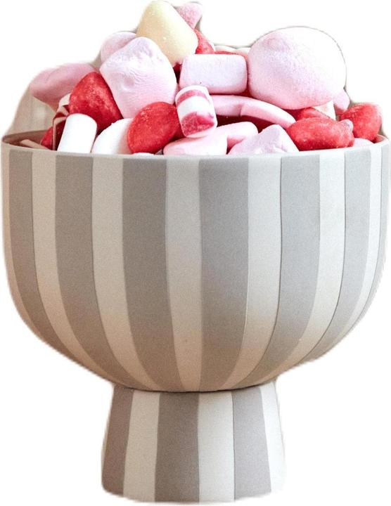 Image du produit Oyoy Bol décoratif Toppu Clay Ø 15 cm, gris/blanc (18,5 x 21 x 21 cm)