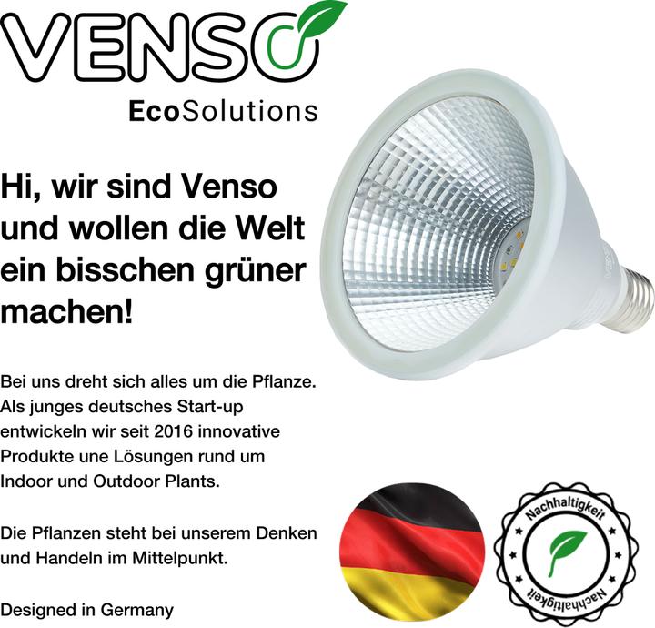 Produktbild Venso E27 Pflanzenlampe "Cultura" 15W 60° (LED)