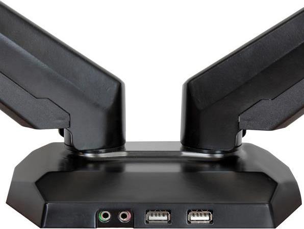 Image du produit StarTech Monture pour deux moniteurs avec 2 ports USB et passage audio intégrés (Tables, 30")