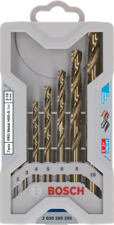 Immagine prodotto Bosch Zubehör Set di punte elicoidali PRO Metal HSS-G, 7 pezzi. (2 - 10 mm)