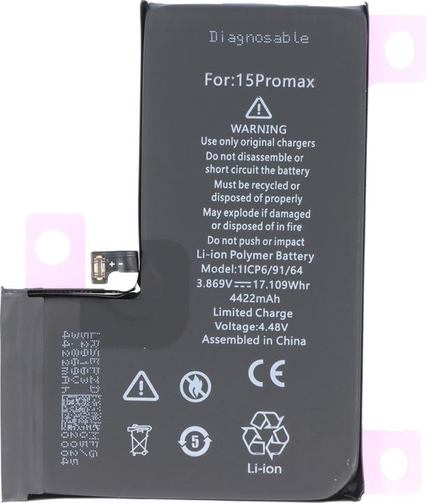 Immagine prodotto AccuCell Akku Apple iPhone 15 Pro Max, A3121, 1/CP6/91/64