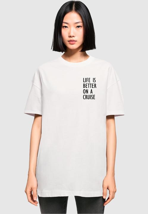 Immagine prodotto Merchcode Maglietta da donna Life Is Better Oversized Boyfriend Tee - 119547 (4XL)