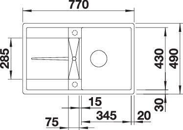 Produktbild Blanco Metra 45 S-F (48 cm, 77 cm)