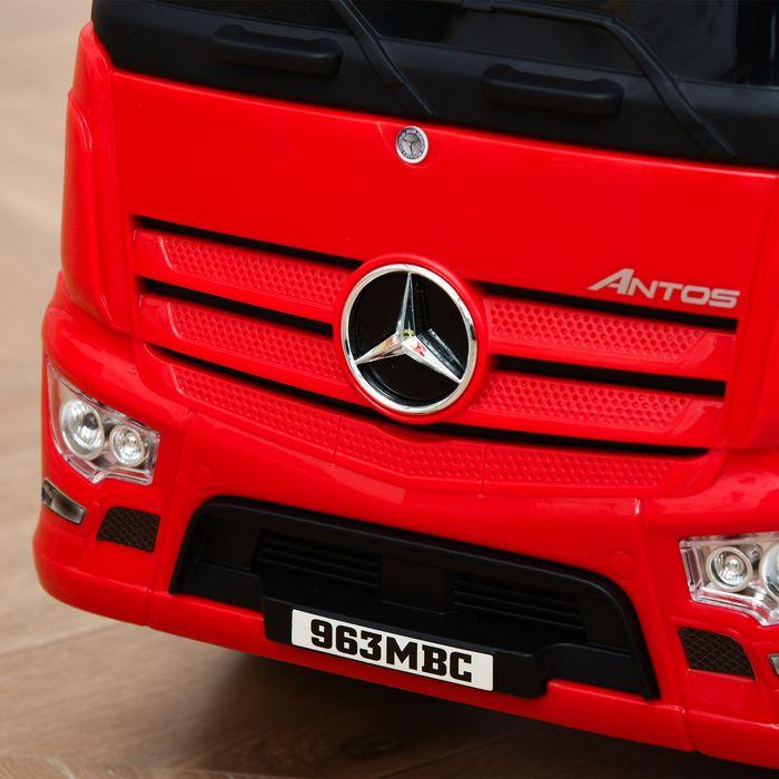 Immagine prodotto Swisshandel24 Auto cavalcabile per bambini Mercedes ANTOS in stile camioncino con luci per bambini dai 12 anni in