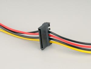 Actual product image Akasa Power adapter 4-pin Molex to 2x SATA - 30cm