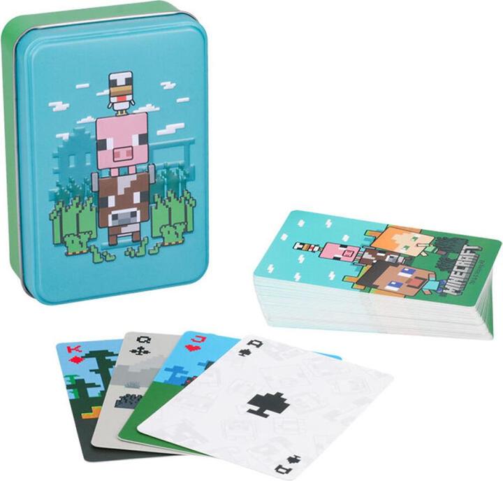 Paladone Products Mojang Studios - Minecraft - Cartes à jouer avec boîte de rangement en métal animaux