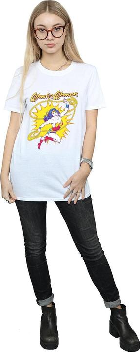 Actual product image Womens/Ladies Wonder Woman Leap Cotton Boyfriend T-Shirt (S)