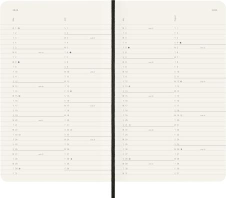 Image du produit Moleskine Agenda / organiseur 12 mois 2024, Grand/A5, noir (A5, Anglais)