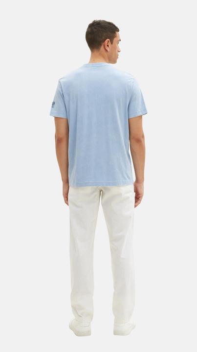 Produktbild Tom Tailor T-Shirt Kurzarmshirt mit V-Ausschnitt, ausgewaschener Optik und Brusttasche (XL)
