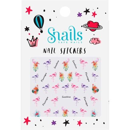 Actual product image Snails Nail Sticker Flamingos