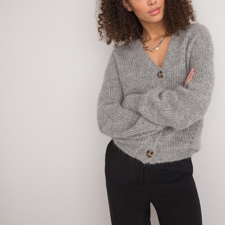 Produktbild La Redoute Collections Geknöpfte Strickjacke mit V-Ausschnitt (M)