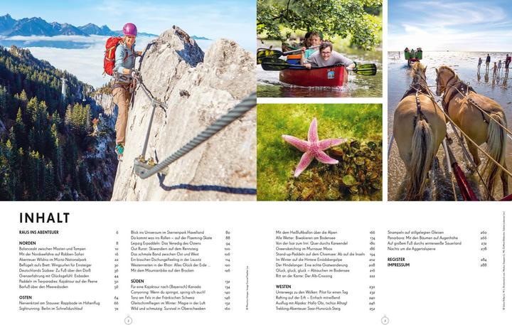 Produktbild Bildband Legendäre Outdoorabenteuer in Deutschland (Deutsch, Tanja Schuhbauer, Oliver Karaschewski, Tanja Weidner, Markus Kuhnhenne, Moritz Jacobi, Alexandra Lattek, Carlota Citoler, Erika Dürr, Aileen Tiedemann, Christian Haas, Aylin Krieger, Julia Reichardt, Franziska Consolati, 2023)