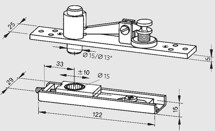 Actual product image Dormakaba Tenon hinges 8066 for swing doors (Indoor)