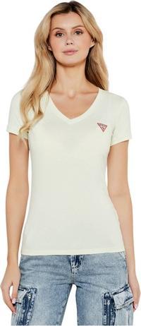 Guess Damen T-Shirt Vn Mini Triangle Light Lime (L)