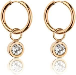 Victoria Walls Gold plated round earrings with crystals VE1105G
