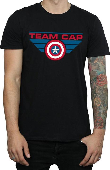 Actual product image Mens Captain America Civil War Team Cap T-Shirt (XL)