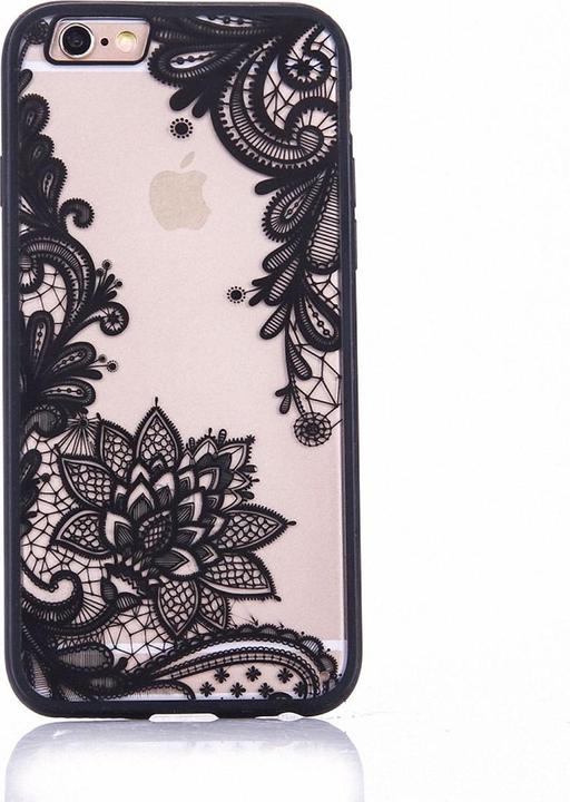Actual product image König Design Apple iPhone 6s Plus Mobile Cover Mandala Case Protective Cover Motif Flower Black (Apple iPhone 6 Plus)