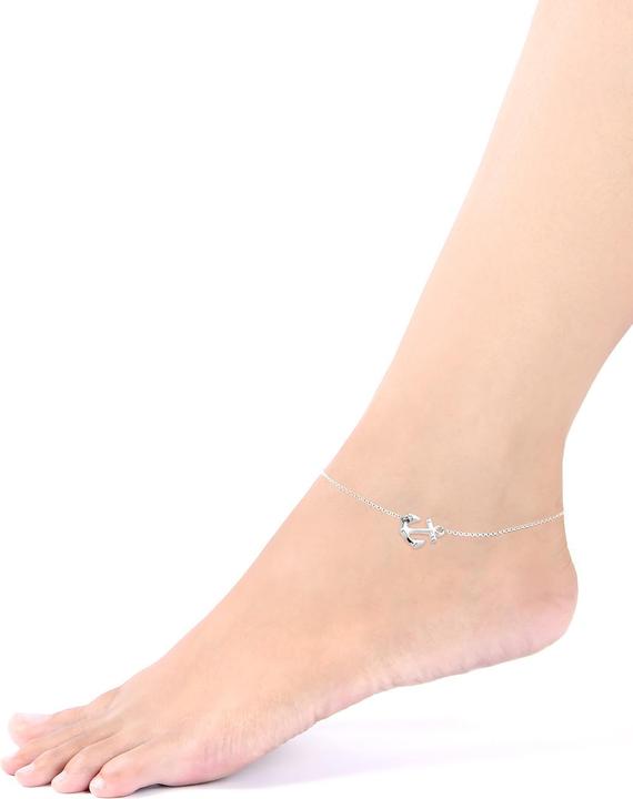 Actual product image Elli Fusskette mit Anker Symbol (Sterling Silver, 25 cm)