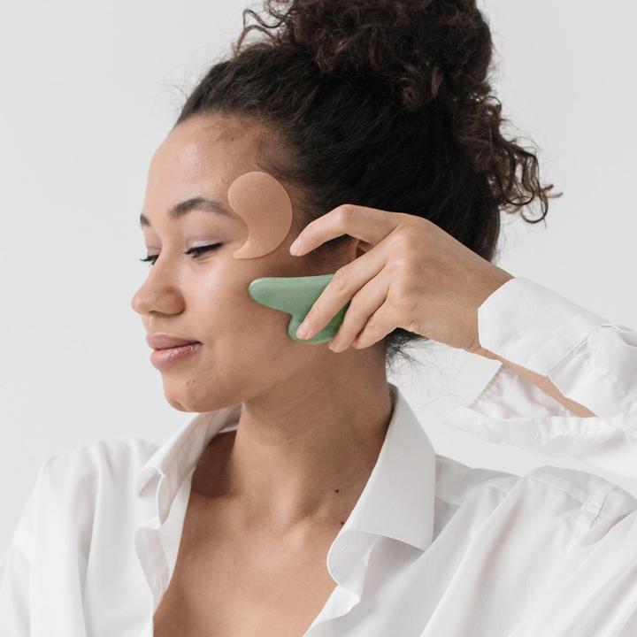 Actual product image JTI Gua Sha stone for facial massage - green
