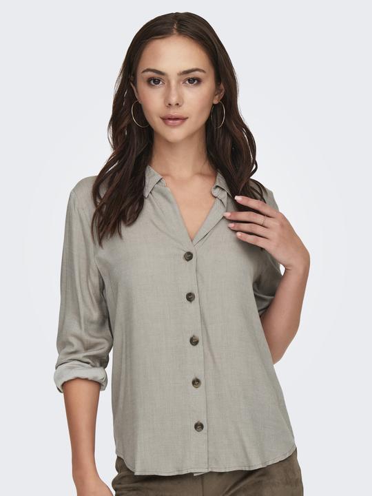 Image du produit JdY Coupe ample Col chemise Manches retroussées Manches volumineuses Chemise Top (M)