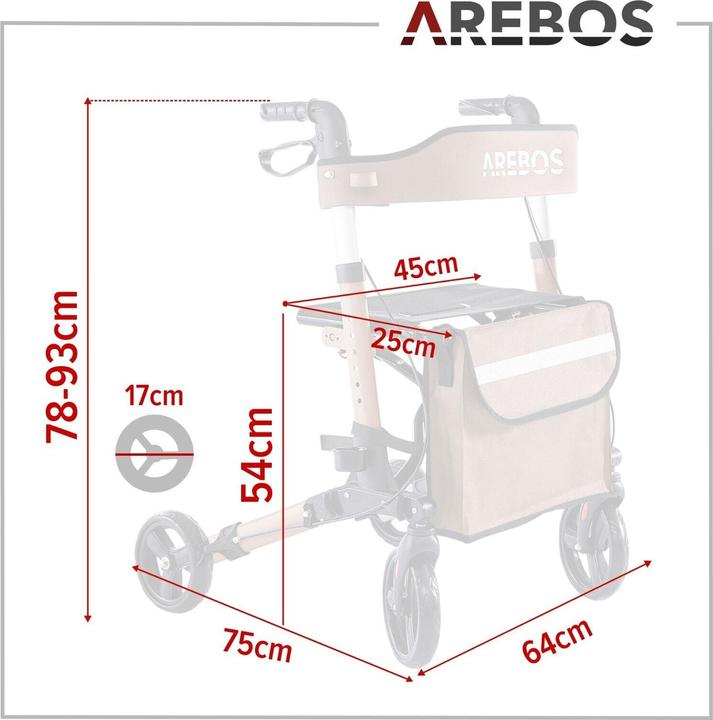 Actual product image Arebos Rollator
