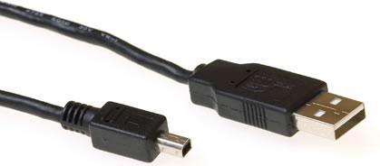 Immagine prodotto USB 2.0 A 4 pin Mini B 1.8m USB A Mini-USB B Maschio Cavo USB nero (1.80 m, USB 2.0)