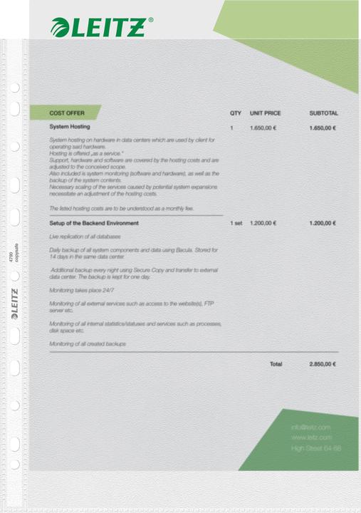 Produktbild Leitz Standard Prospekthülle (A4, 100 x)