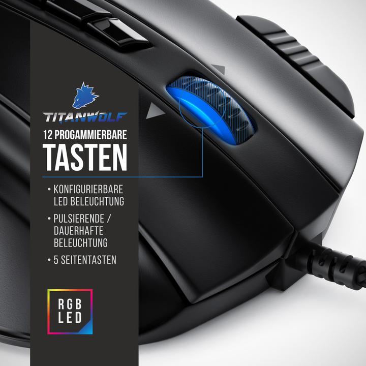 Produktbild Titanwolf Gaming Bundle Mechanische Tastatur, Maus & Mauspad (CH, Kabelgebunden)