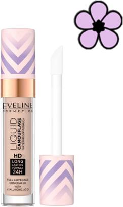 Actual product image Eveline Liquid Camouflage Waterproof Concealer with Hyaluronic Acid No. 05 Light Sand 7.5ml (05 Light Sand)