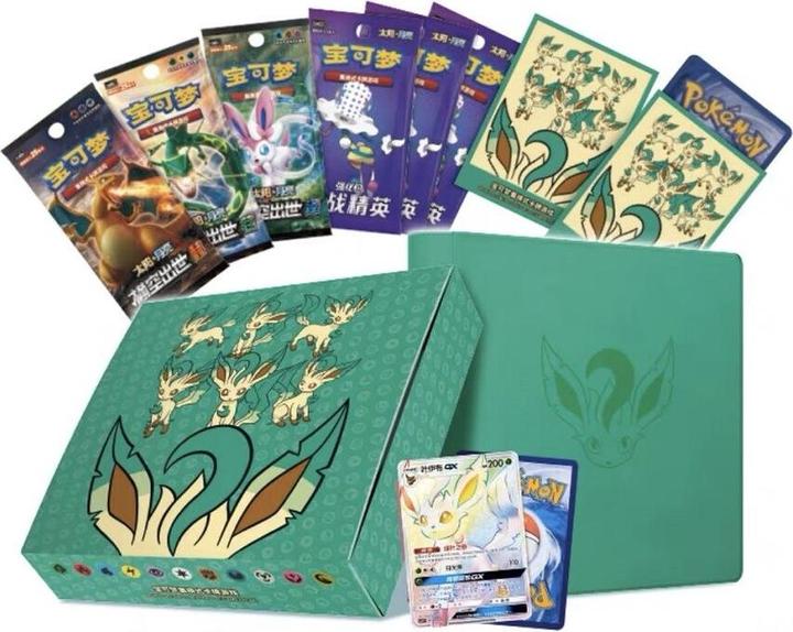 Actual product image Pokémon Leafeon Exclusive Gift Collection Box - CHN (Chinese, Booster Pack)