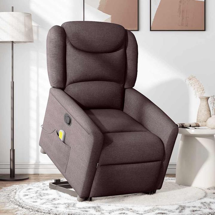 Image du produit VidaXL Fauteuil de massage avec fonction releveur Tissu marron foncé