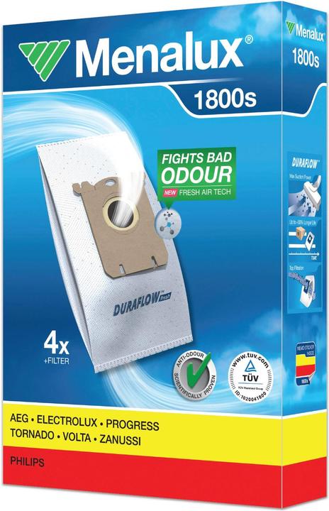 Produktbild Menalux 1800, 5 Vacuum Cleaner Bags, Duraflow Fresh with Anti-Odour, Suitable for s-Bag, UltraSilenc (5 x)