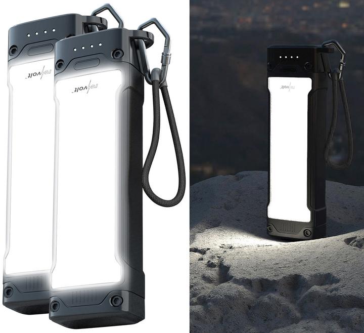 Produktbild Revolt Outdoor-USB-Powerbanks, 20.000 mAh, LED-Licht, USB-C PD 20 W, 2er Set (20 mAh, 20 W)
