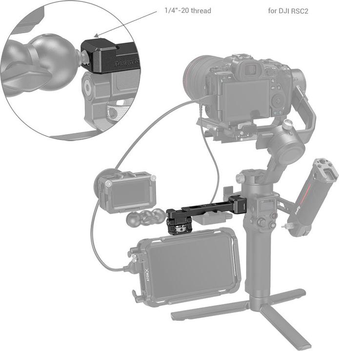 Immagine prodotto SmallRig Supporto per monitor con morsetto NATO (Attacco cardanico)