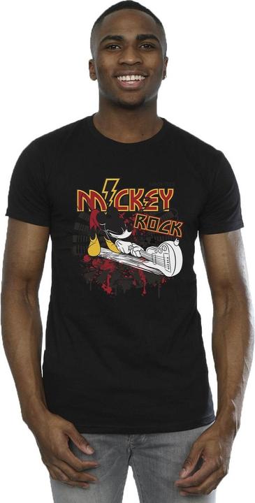 Actual product image Disney Mens Mickey Mouse Smash Guitar Rock T-Shirt (5XL)