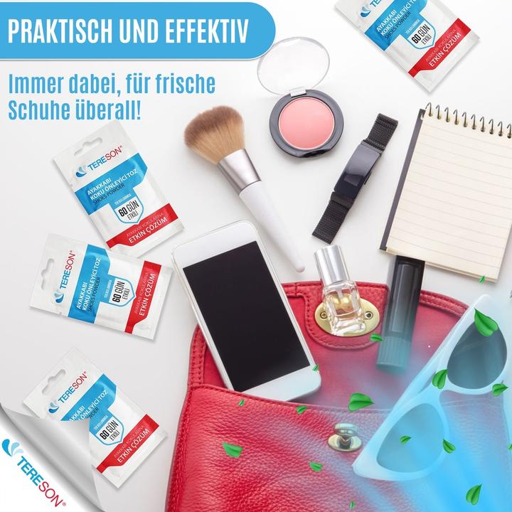 Produktbild Tereson Fussdeodorant, Schuhgeruch-Präventionspulver, 60 Tage Wirkung, 10er Pack (Fussdeodorant & -puder)