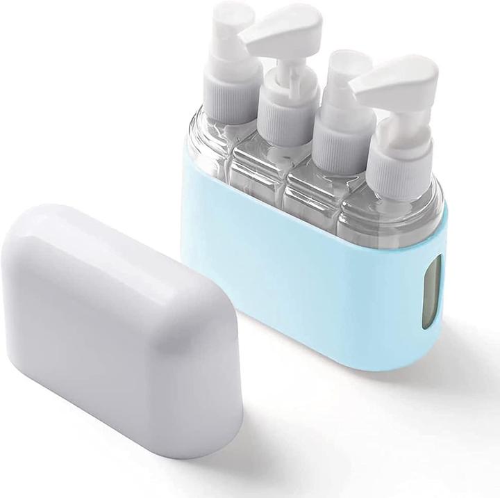 Image du produit Swissdetector Ensemble de Flacons de Voyage Pratique et élégant 4 en 1 - 50Ml - Bleu (Housse)